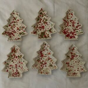 Set of 6 Christmas tree dishes
